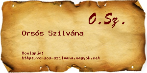 Orsós Szilvána névjegykártya